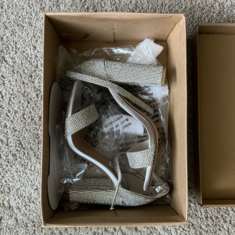 Steve Madden Crystal Block Heels
